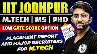 IIT Jodhpur MTech  MS  PhD  Low GATE Score Option  Placement Report amp Major Recruiters for MTech [upl. by Etiuqram]