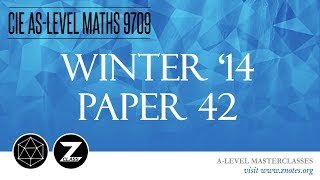 CIE AS Maths 9709  W14 P42  Solved Past Paper [upl. by Aid280]