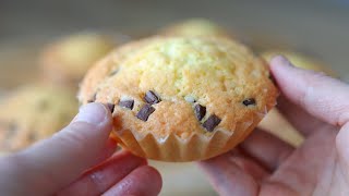 Fluffy and Soft Chocolate Chip Madeleine RecipeMini Cake [upl. by Nirehtak]