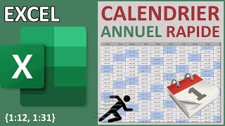 Calendrier annuel facile et rapide avec Excel [upl. by Aydan]