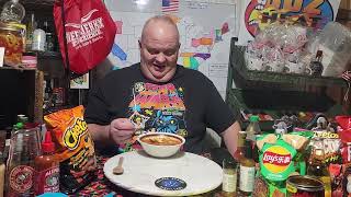 Campbells Chunky Ghost Pepper Chicken Noodle soup tastetest spicy foodreview soup [upl. by Valley604]