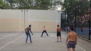 Grand Street Park  Andre amp Hong vs Bernard amp Jared  Doubles Handball Filmed By Shena  7312024 [upl. by Fulmis]