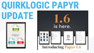 Finally Support for Epub Mobi PDF  QuirkLogic Papyr 16 [upl. by Eitisahc]