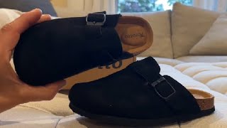 Torotto Kids Suede Clogs Cork Footbed Toddler Slippers Review [upl. by Blanchard781]