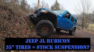 Jeep JL Rubicon 35x125R17 Tires on NO LIFT STOCK Suspension 2022 Jeep Wrangler Rubicon 4x4 [upl. by Yann]