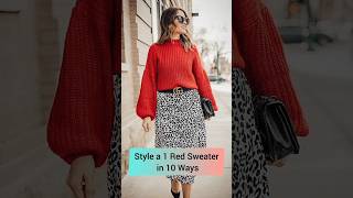 Style a Red Sweater in 10 Ways RedSweater FashionTips StyleInspiration OutfitIdeas [upl. by Oinotna]