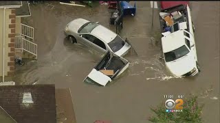 Sinkhole Swallows 2 Trucks After South LA Water Main Break [upl. by Cawley]