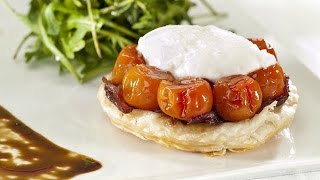 Vine Ripened Cherry Tomato Tarte Tatin With Caramelised Onions amp Goats Cheese [upl. by Lubba]