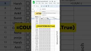 How To Create Attendance Sheet With Checkbox In MS Excel  MS Excel Tips and Tricks viralshort [upl. by Vories]