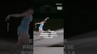 Gimnasta conmueve al presentarse con su pequeña hija shorts [upl. by Letsirk]