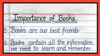 10 lines on importance of books essay in english  Importance of books essay in english [upl. by Euhc]