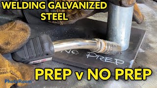 MIG GMAW Welding Galvanized Steel Prep v No Prep [upl. by Eidderf]