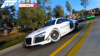 Forza Horizon 5  2013 AUDI R8 COUPE V10 PLUS QUATTRO UNBEATABLE AI Race gameplay [upl. by Adnilreh676]