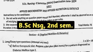 Nutrition amp Biochemistry Question Paper 📜 BSc Nursing 2nd semester nursingcriteria nutrition [upl. by Antone]