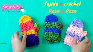 MANOPLAS TEJIDOS A CROCHET PASO A PASO  MITTENS [upl. by Roderick]