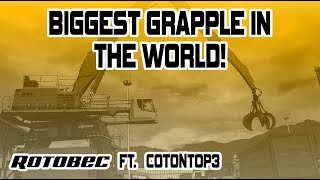 Biggest attachment in the world Watch this Rotobec video featuring Cotontop3 Sennebogen OP6S1000 [upl. by Ayoted653]