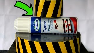 EXPERIMENT HYDRAULIC PRESS 100 TON vs WHIPPED CREAM [upl. by Adiesirb]