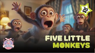 Five Little Monkeys on the Big Adventure  30min  Nursery Rhyme  Katie‘s sing along🪇💓 [upl. by Enneiluj]