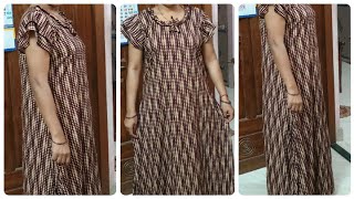 Gown style nighty cutting and stitchingnighty kaise banaye 🌹🌹🌹 [upl. by Nett]