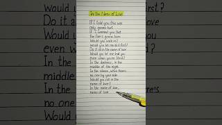 In the Name of Love Lyrics💗 Song by Bebe Rexha and Martin Garrix inthenameoflove lyrics [upl. by Ainala]