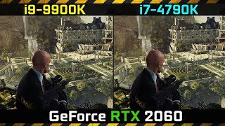 Hitman i99900K vs i74790K GeForce RTX 2060 DX12 Gaming Comparison Test [upl. by Kellby]