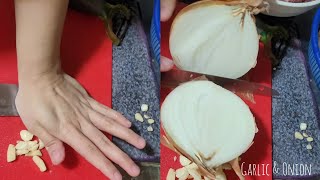 EPIC BIG onion cutting and crushing garlic😤  Cooking time  Satisfying ASMR [upl. by Craggie871]