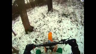 Pitbike fahren im Wald Winter 2013 GoPro Hero HD2 [upl. by Eniamret]