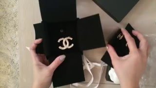 CHANEL Unboxing Brooch and Earrings Set [upl. by Nnahaid]