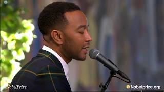 John Legend performs live quotRedemption Songquot by Bob Marley at 2017 Nobel Peace Prize award ceremony [upl. by Aroled]