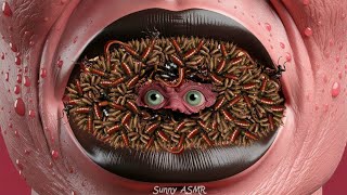 ASMR Mouth Treatment Animation  ASMR Maggot and Creepy Crawlies Removal [upl. by Sharity]