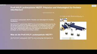 Profi HVLP Lackierpistole H827P Präzision und Vielseitigkeit für Perfekte Oberflächen [upl. by Beilul]