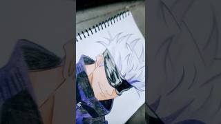 HOW TO DRAW GOJO CARTOON 😈😈😈👑short drawing sketch [upl. by Sirej356]