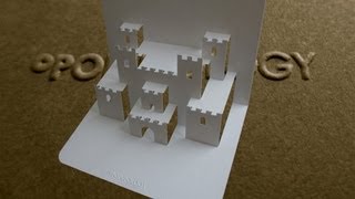 Pop Up Castle Card Tutorial  Origamic Architecture [upl. by Enaerb479]