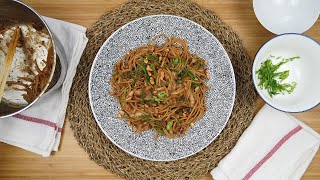 Cooking ASMR  Spicy noodles sesame fermented chili broad bean  Whole Food Plant Based Vegan [upl. by Attey]