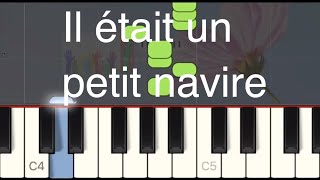 Comptine  Il était un petit navire  Very easy piano tuto [upl. by Ainoval594]