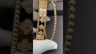 Custom Made Van Cleef Arpels Perlee Clover Bracelet 18K Real Gold With Diamonds [upl. by Hesther59]