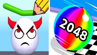 Draw To Smash Logic Puzzle VS Ball Run 2048 Animated Story Satisfying ASMR Gameplay Android ios [upl. by Hach]