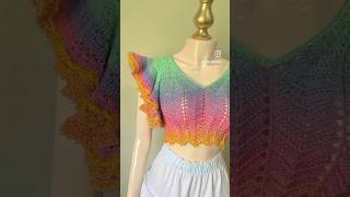 Meribella Flare Sleeve top tutorial now available to watch🎥✨ crochet crochettutorial [upl. by Suoiluj]