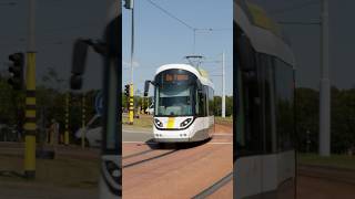 CAF Urbos 100 in Nieuwpoort🇧🇪 tram publictransport kusttram belgium shorts [upl. by Nnyledam]