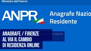 Anagrafe digitale al via il cambio di residenza online Firenze apripista in Italia [upl. by Dielu]