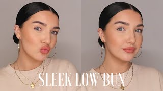 EASY SLEEK LOW BUN TUTORIAL [upl. by Ferdinanda787]