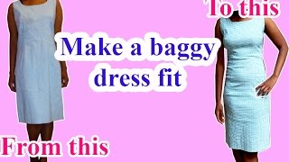 DIY clothes  How to make a dress fit tighterRemakes [upl. by Kelci]