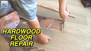 How To Replace Engineered Hardwood Floor Planks DIY Repair [upl. by Luz]