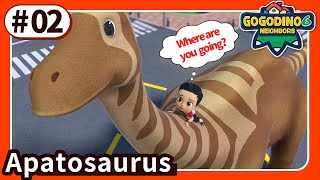 【GOGODINO S6】E02 Apatosaurus I like apples too Dinosaur for Kids  Cartoon Toys Robot Jurassic [upl. by Aicylla]