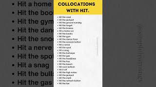 Hit Collocations  Common English Collocations With Hit  Word Pairs With Hit shorts collocation [upl. by Engle]