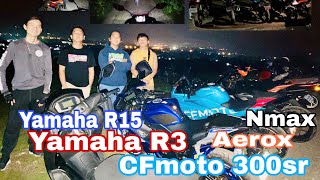 Cfmoto 300 SR Yamaha R3 Yamaha R15 Nmax Aerox go OFFROADING [upl. by Rojam145]