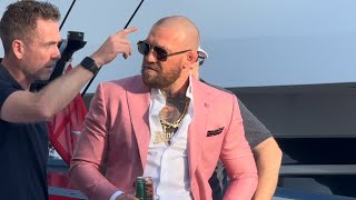 🌞 Conor McGregor in Sunny Puerto Banús Exiting DeVocean Benetti Yacht 🛥️ [upl. by Det]