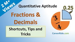 Fractions and Decimals  Shortcuts amp Tricks for Placement Tests Job Interviews amp Exams [upl. by Anon]