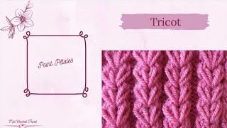 134 Tricot  Tutoriel Point Pétales 🌸 Facile  Knitting  tutorial stitch petals  Maïlane [upl. by Gierc472]