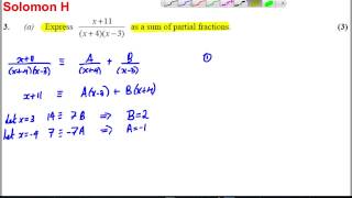 Partial Fractions Exam Style Question 1 [upl. by Mellicent]